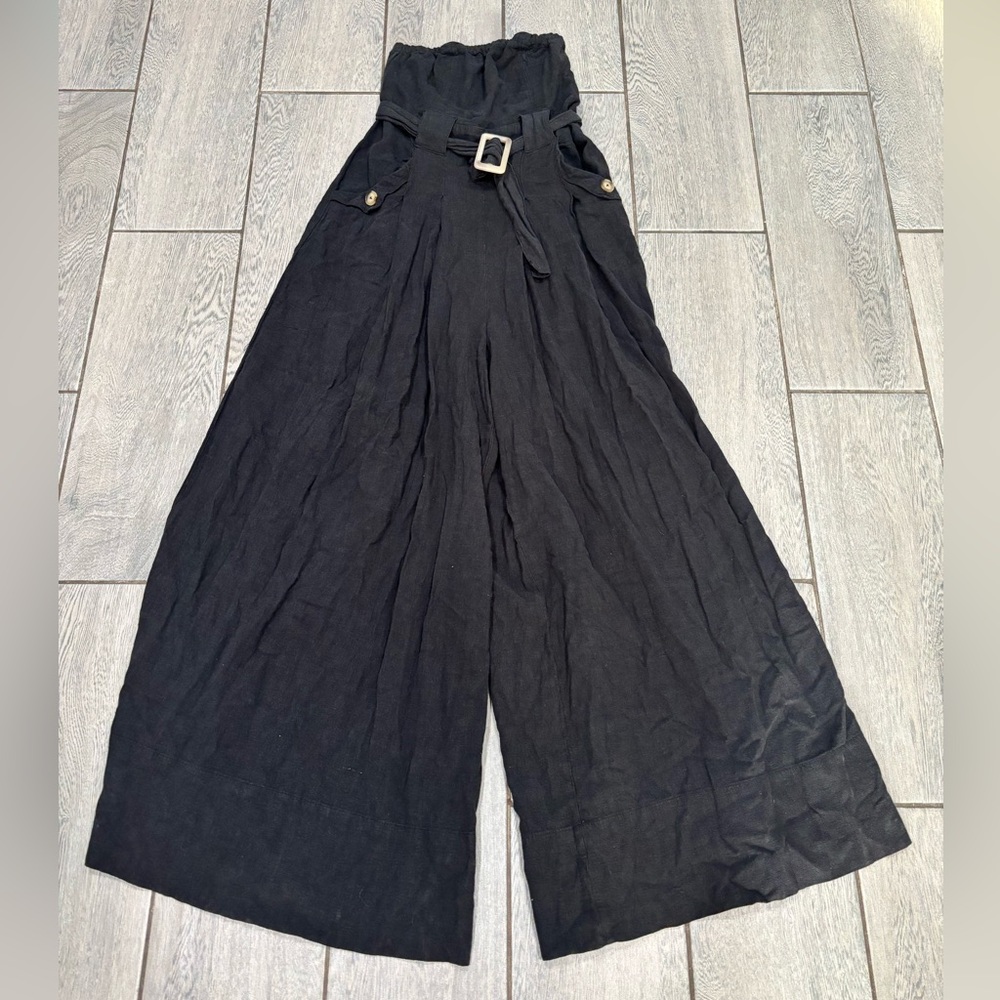 Free People Lucia Strapless Jumpsuit Size 4 Black - Picture 4 of 7